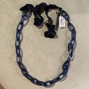J.Crew Navy Acrylic Link Necklace NWT
